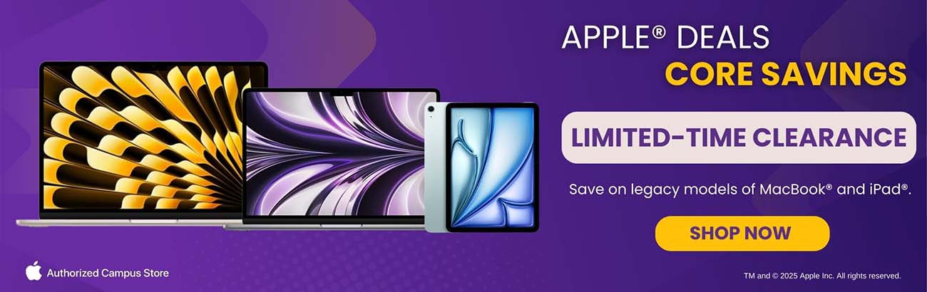 Shop clearance Macs and iPads! Brand new models available with additional savings after the academic discount!